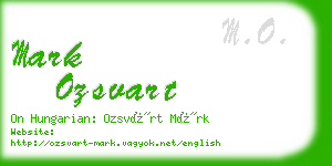 mark ozsvart business card